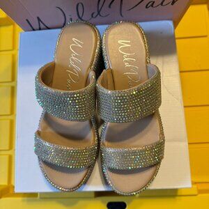 Wild Pair Crystal embellished Laelynf Platform Sandals.  Size 8. NWT
